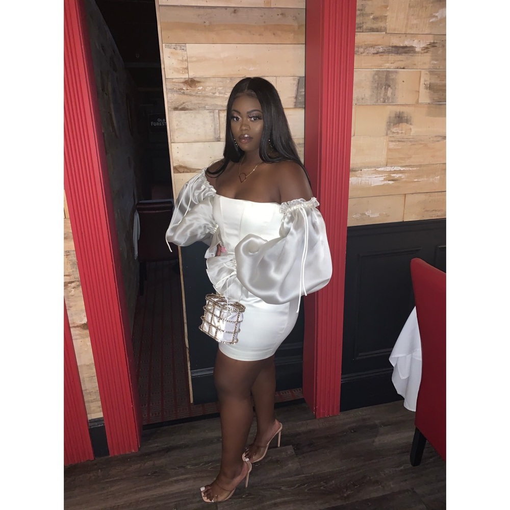 Ivory Satin Corset Dress “Marisa”